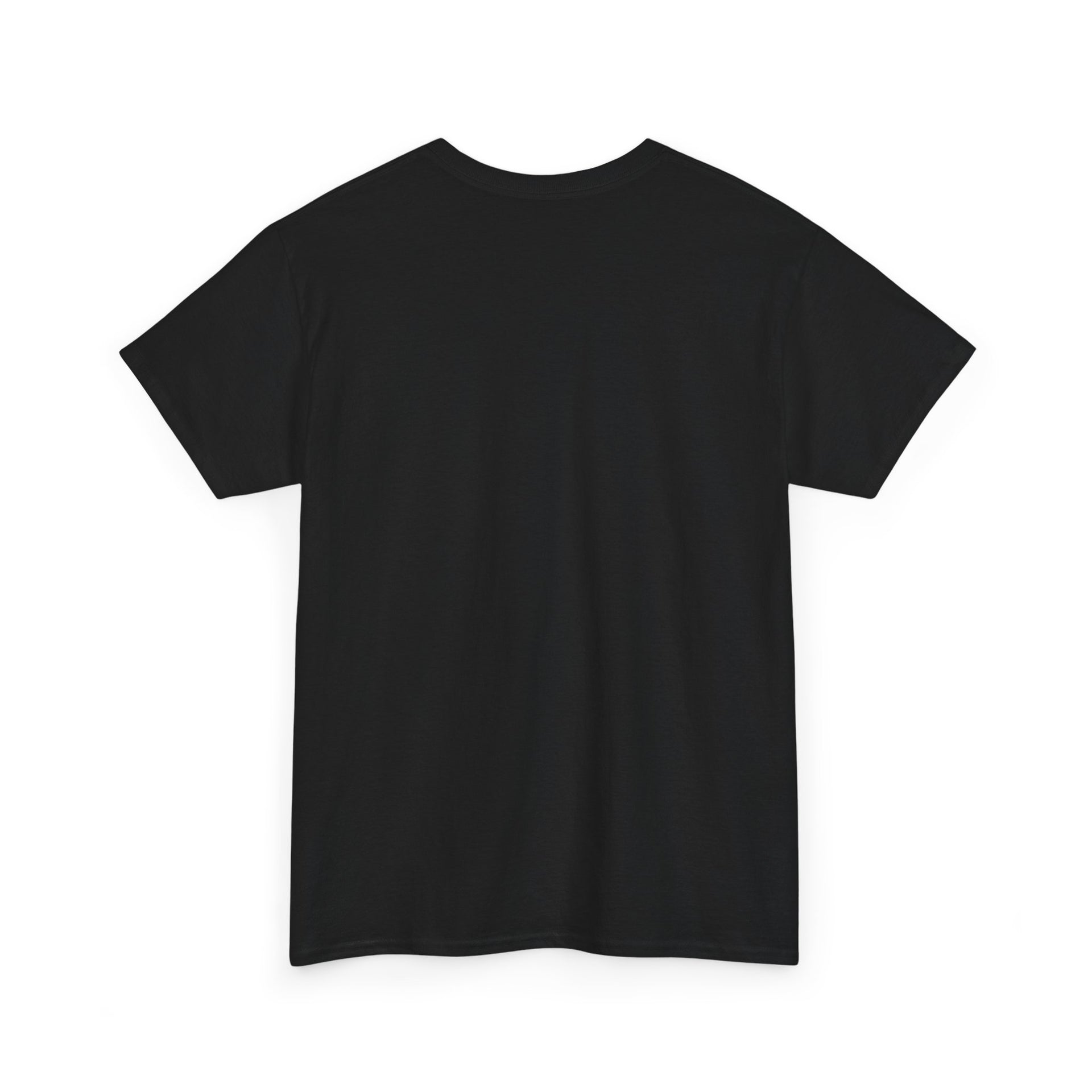 Black t-shirt on a white background