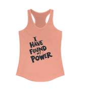 Pink tank top with 'I HAVE FOUND MY POWER' text on a white background