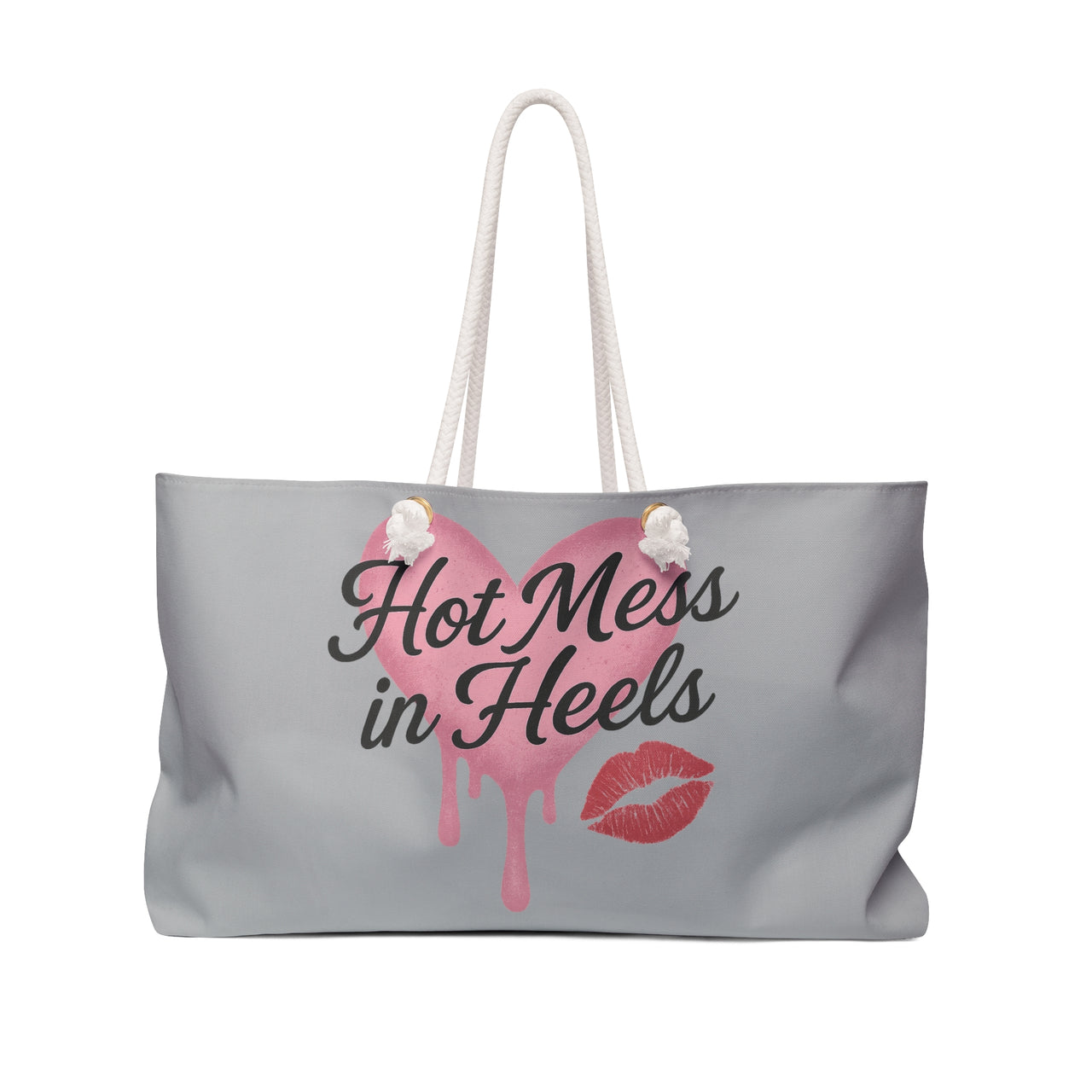 Hot Mess in Heels Weekender Bag | Stylish Travel Tote, Overnight Getaway Bag, Fun Sassy Carryall