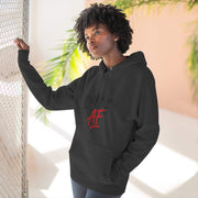 Person wearing a black hoodie with 'DOPE AF' text, standing against a light background.