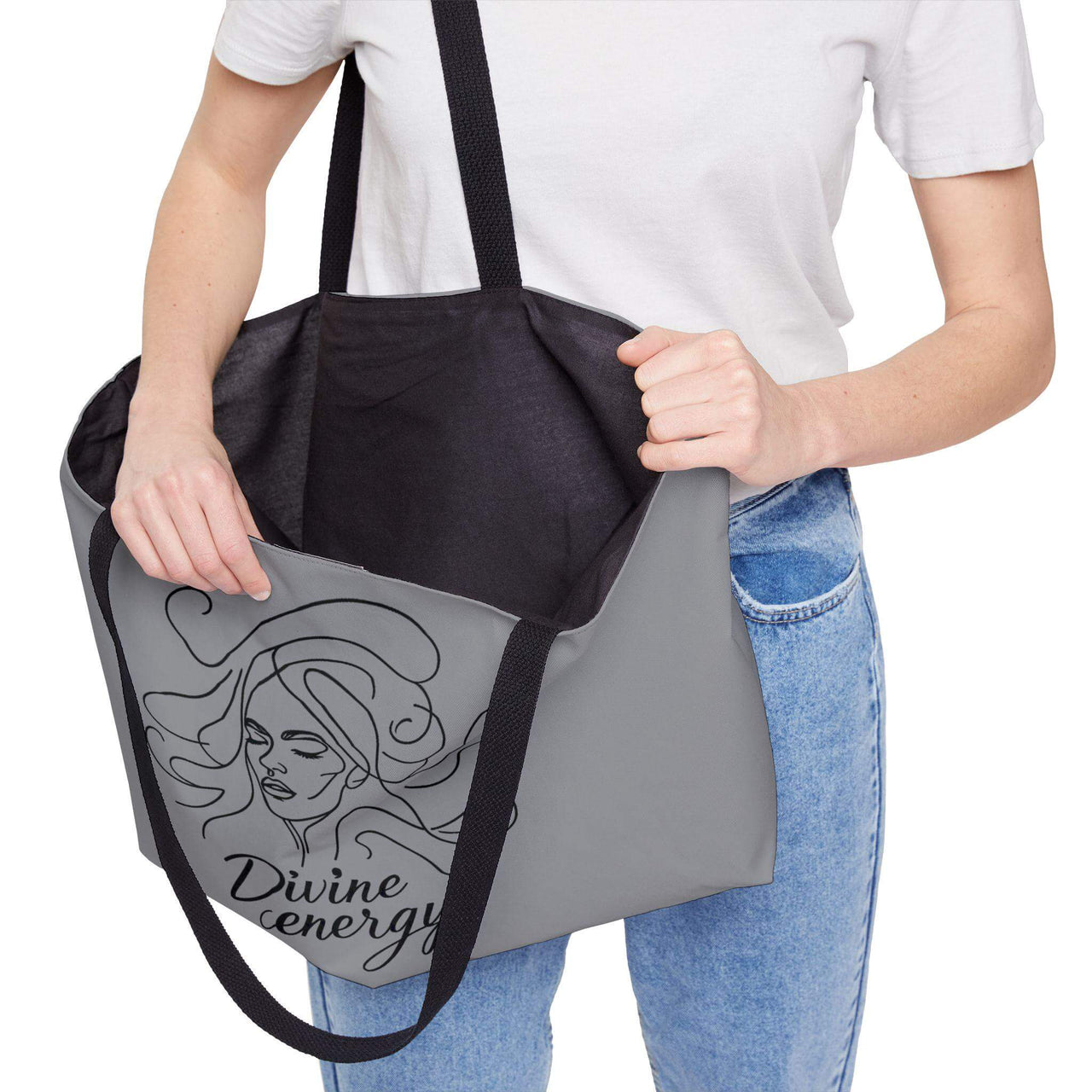 Divine Energy Weekender Tote Bag | Boho Goddess Oversized Travel & Beach Bag