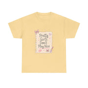 Yellow t-shirt with a graphic design on a white background