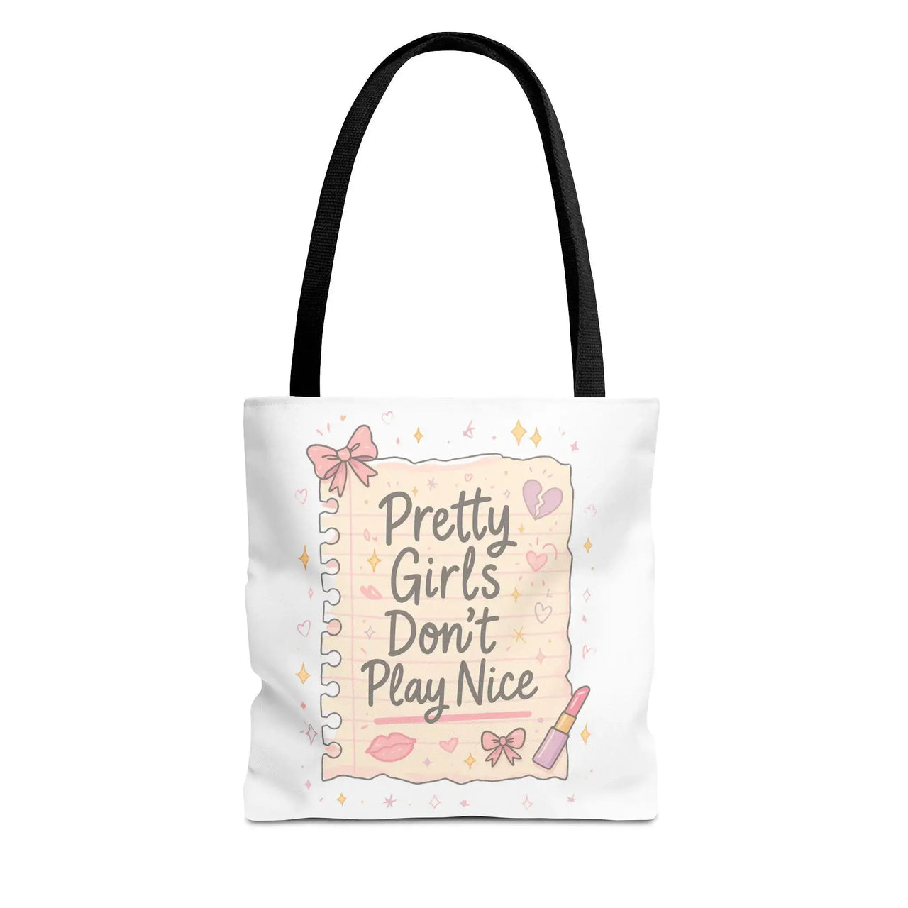 Pretty Girls Don’t Play Nice Tote Bag | Cute Aesthetic Soft Girl Style Bag