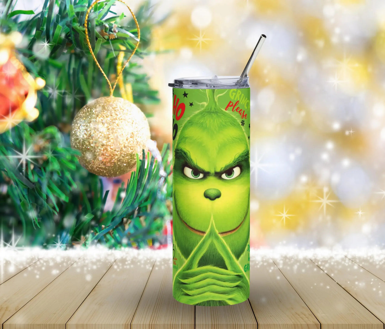 Grinchmas DNA Test Tumbler | 20oz Stainless Steel Cup with Funny Holiday Quotes & Grinch Faces