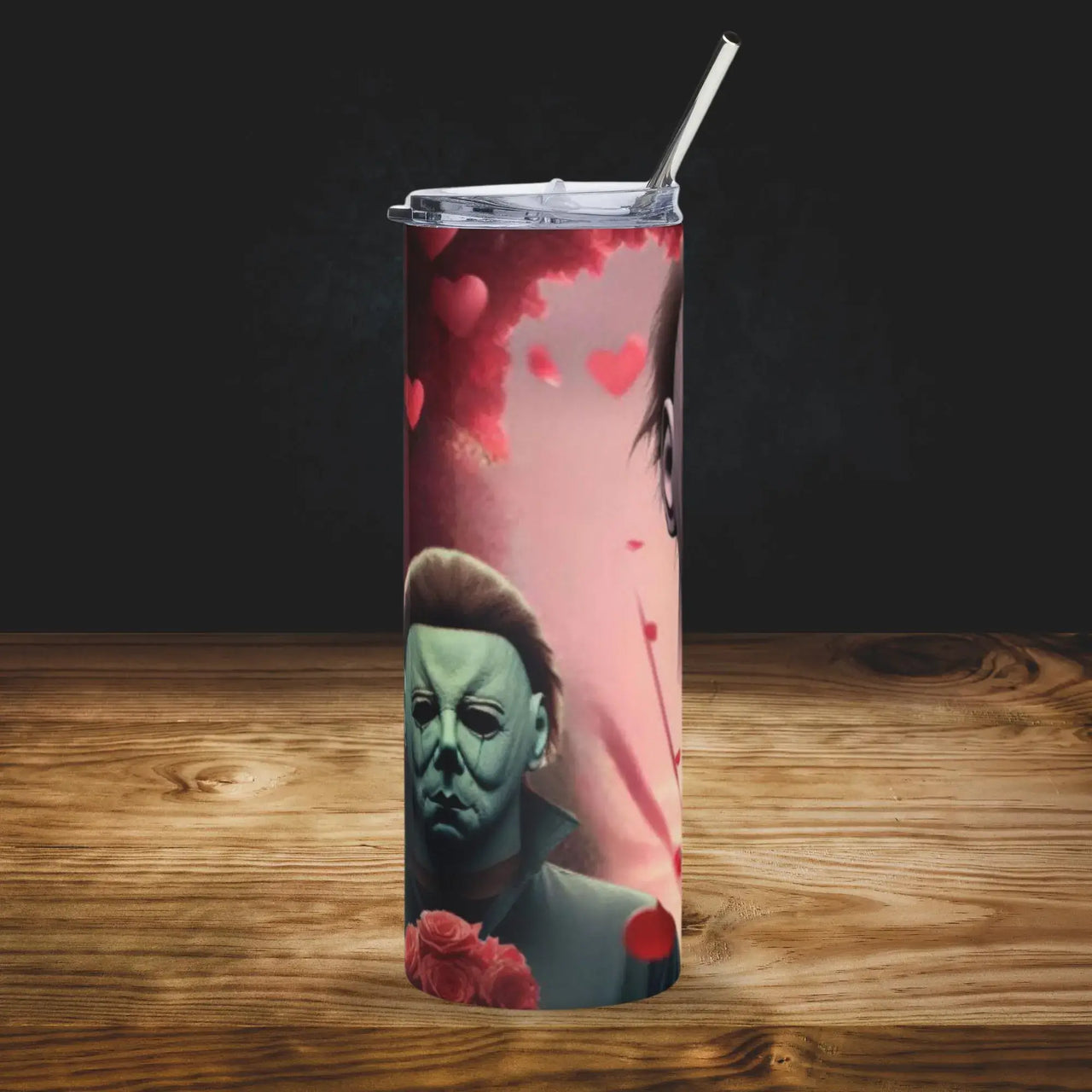 Killer Romance Tumbler | 20oz Stainless Steel Cup with Horror Valentine Design
