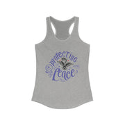 Gray tank top with 'Protecting Peace' text and design on a white background