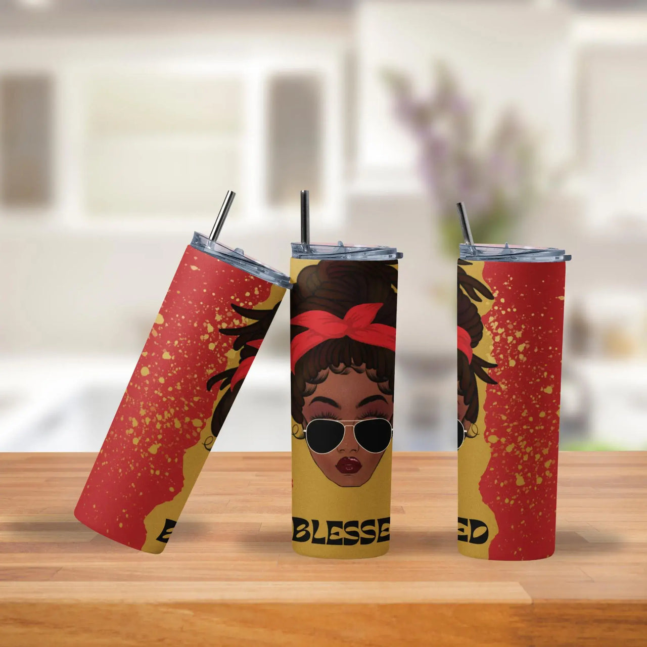 Blessed Beauty Tumbler | 20oz Stainless Steel Cup with Bold Afrocentric Art