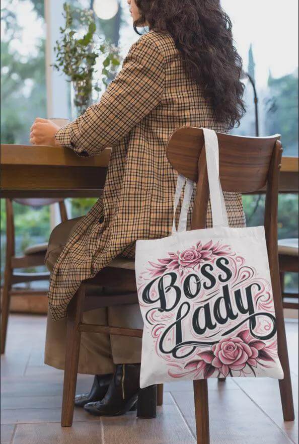Her Majesty’s Tote Bag | Boss Lady All-Over Print Tote, Stylish Everyday Bag