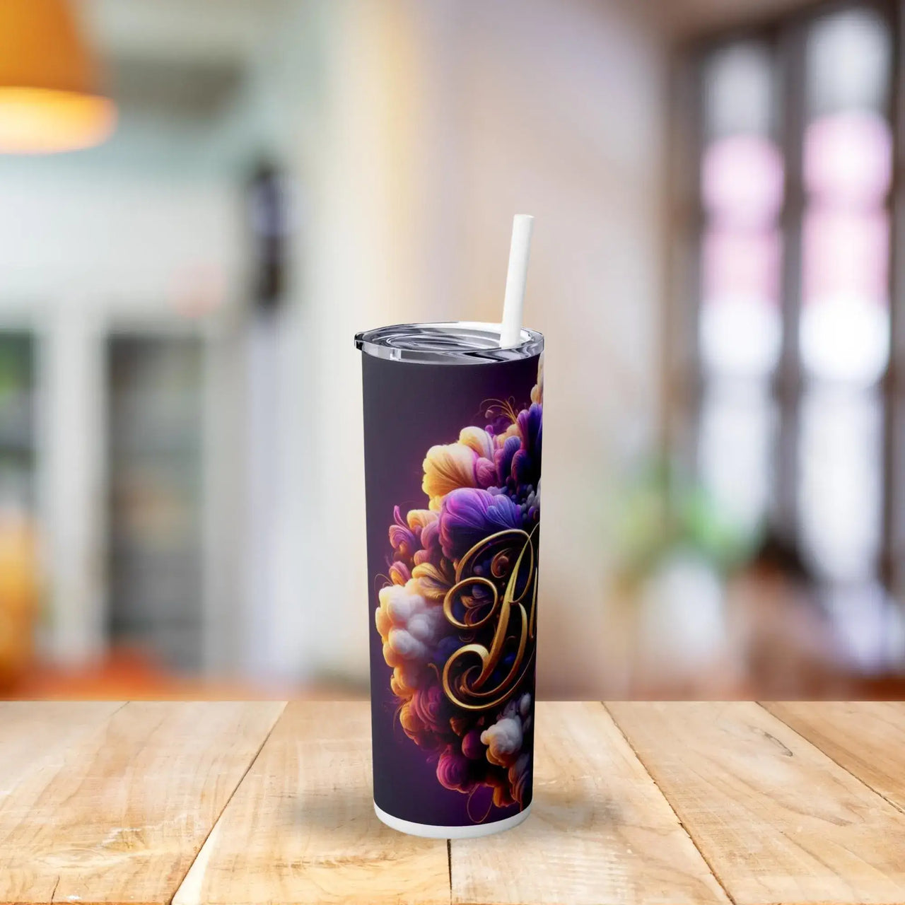Blessed Tumbler | 20oz Stainless Steel Cup with Vibrant Floral Smoke Art