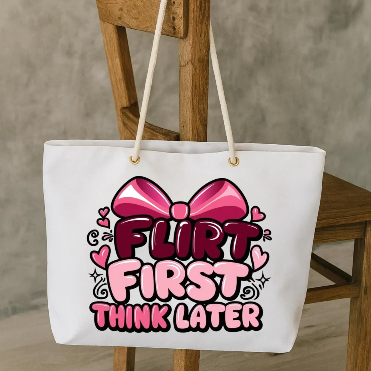 Flirt First Think Later Weekender Bag | Playful Oversized Travel Tote