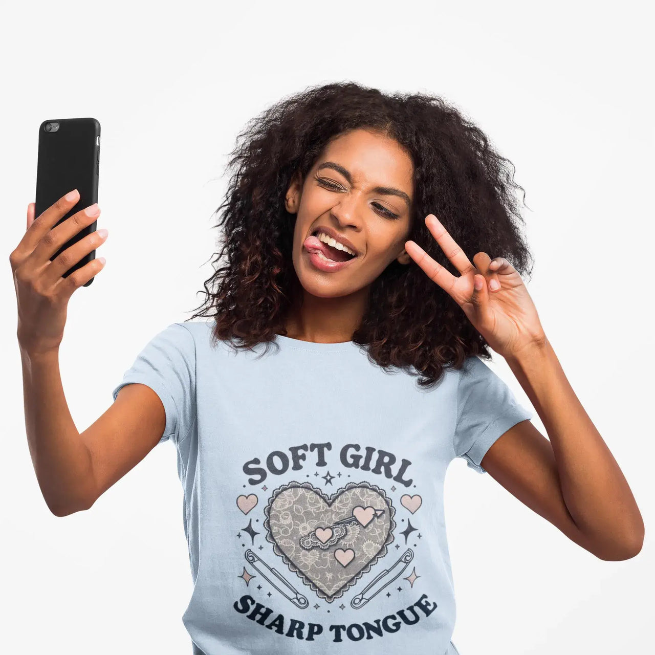 Soft Girl Sharp Tongue Women’s T-Shirt | Cute Coquette Aesthetic Graphic Tee