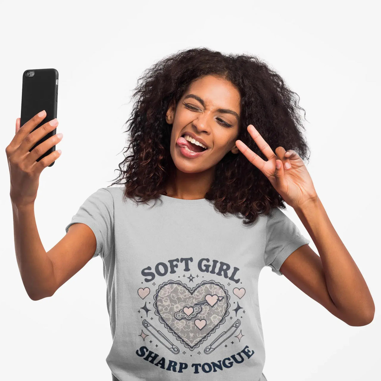 Soft Girl Sharp Tongue Women’s T-Shirt | Cute Coquette Aesthetic Graphic Tee