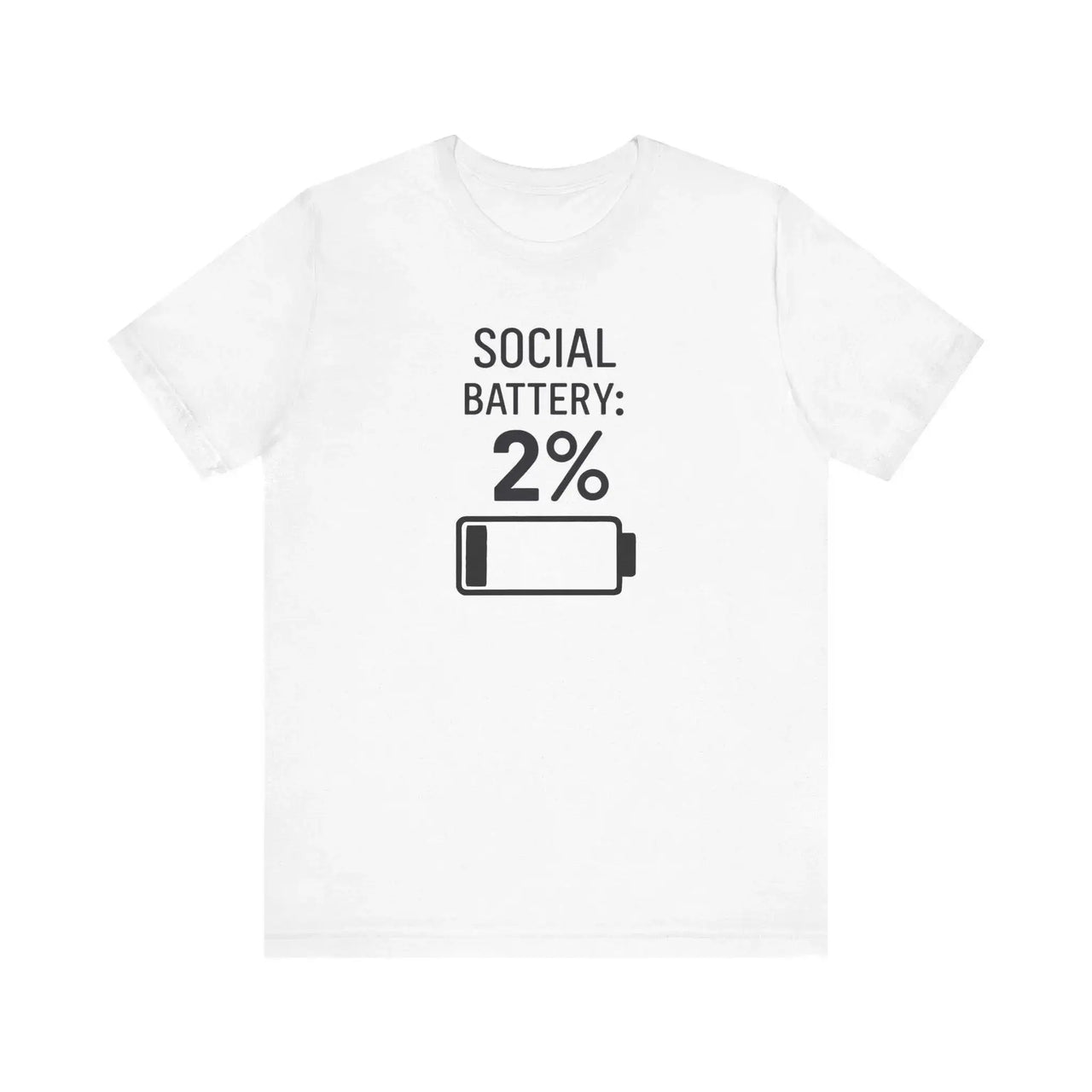 Social Battery Low T-Shirt | Funny Unisex Jersey Tee for Introverts & Casual Wear