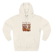 Beige hoodie with 'Pumpkin Spice Everything Wild' text and graphics on a white background